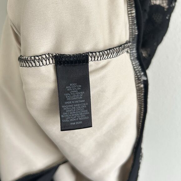 NWT Express Black Lace Deep V Tank Top Halter Lined Size M - Picture 6 of 10